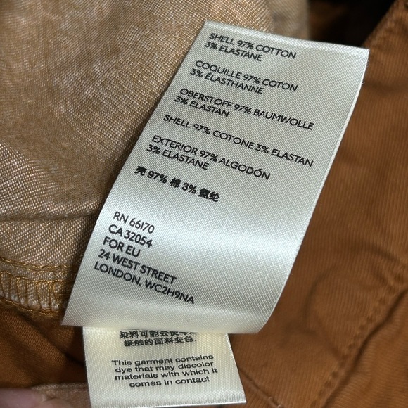 Anthropologie High Rise Chino Style Roll Cuffed Crop Pants - Picture 7 of 9